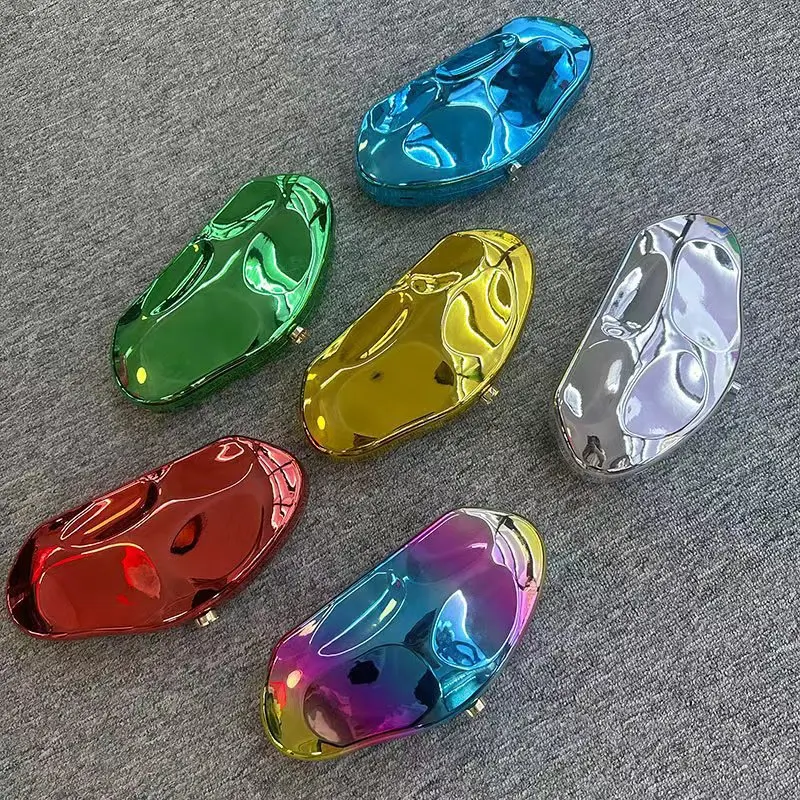 

Новинка 2024, акриловая сумка-клатч в форме ракушки, женская вечерняя Праздничная Милая металлическая искусственная кожа, золотистая, серебристая, синяя