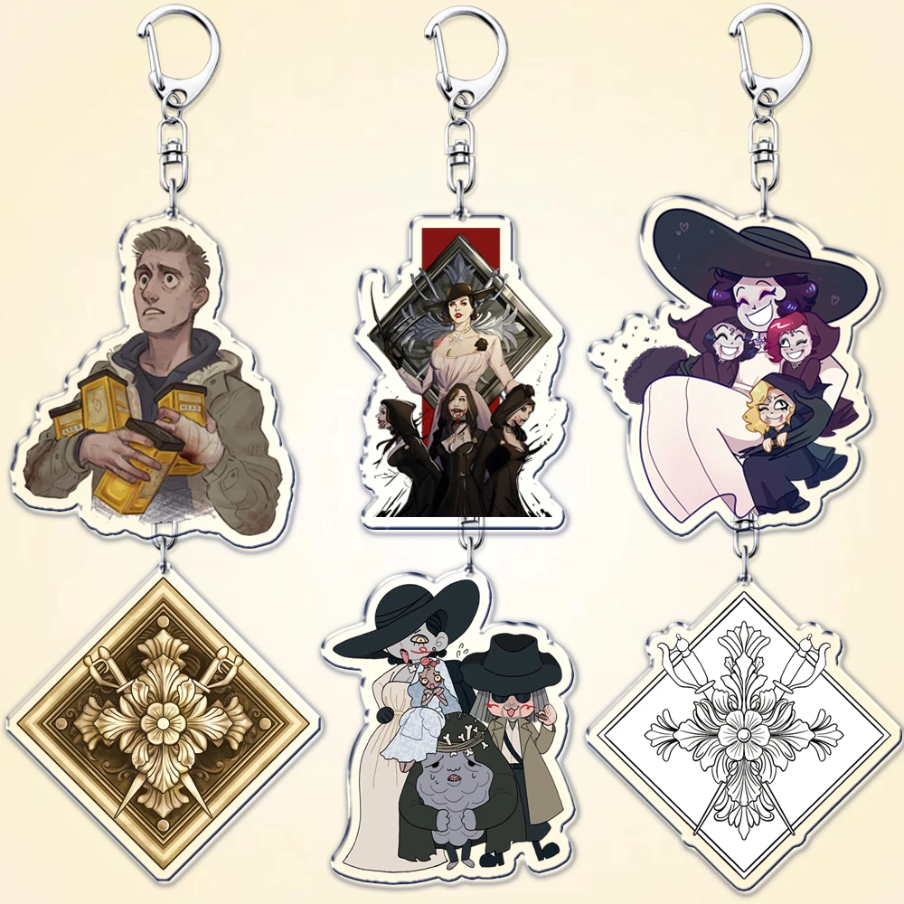 لعبة ساخنة سيدة هاوس Dimitrescu سلاسل المفاتيح للنساء اكسسوارات مصاص دماء كيرينغ المشجعين الأصدقاء الهدايا #1