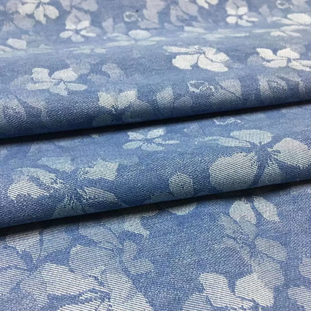 Azul Lavado Denim Tecido Jacquard Stretch Fabric Saia Roupas e Casaco Calças Artesanais Roupas Diy