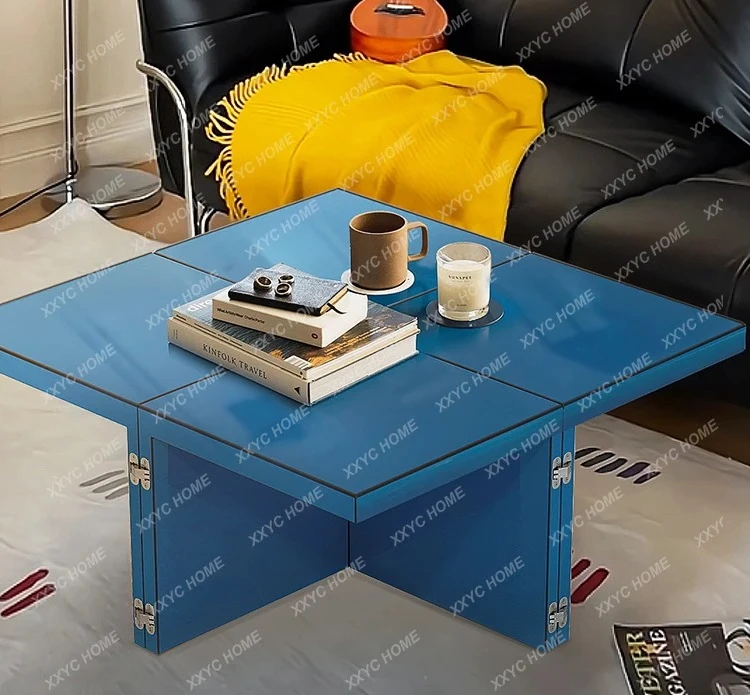 X-S Living combination living room coffee table creative variable small apartment household blue square table HG