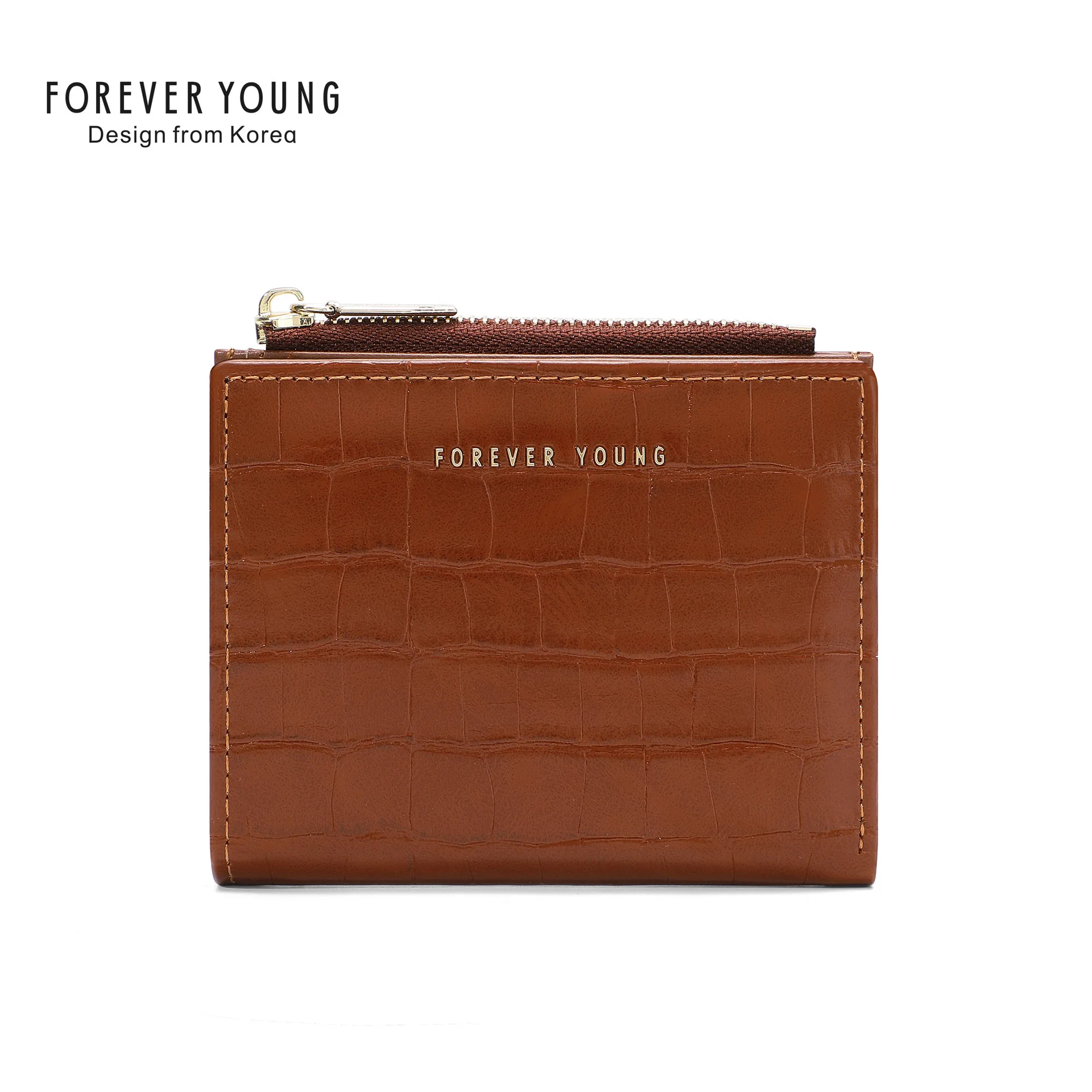 FOREVER YOUNG Light Luxury Crocodile Pattern Wallet for Women 2024 New Fashion Short Card Wallet Multi-card Slot Zipper Coin Bag