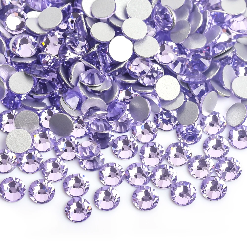 All Amethyst Purple Glass Crystals  Non Hot Fix Rhinestones Glitter Strass Flatback Rhinestone For Nails Art Decorations DIY