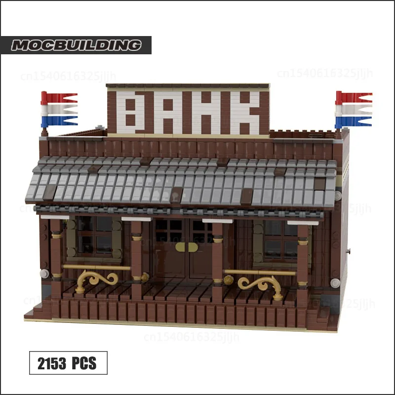Wild West Bank Moc Bausteine Stadt Modulare Technologie Ziegel DIY Montage Modell Sets Kreative Sammlung Spielzeug Kinder Geschenk