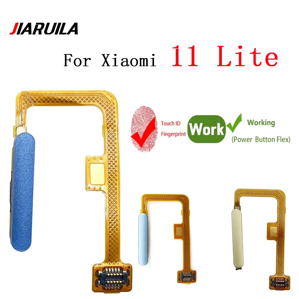 

10Pcs，Fingerprint Scanner For Xiaomi 11 Lite ID Home Button Fingerprint Menu Return Key Recognition Sensor Flex Cable