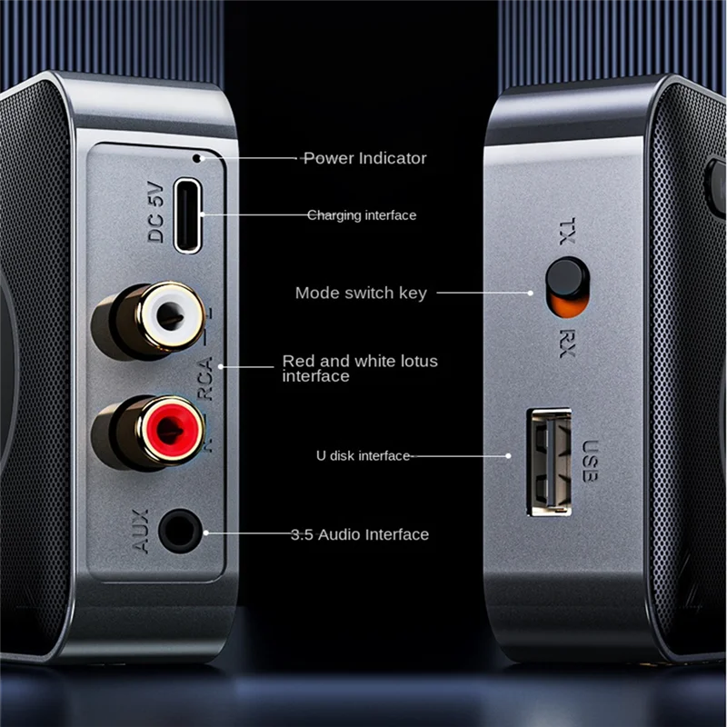 APPLIA-FM Adattatore USB Bluetooth 5.2 Display a LED Trasmettitore audio AUX da 3,5 mm Ricevitore Musica HIFI stereo wireless