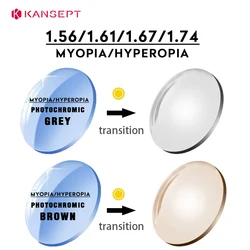 KANSEPT 1.56 1.61 1.67 1.74 Index Photochromic Grey/Brown Aspheric Resin Lenses Anti Blue ray lens Anti-UV Prescription Lens
