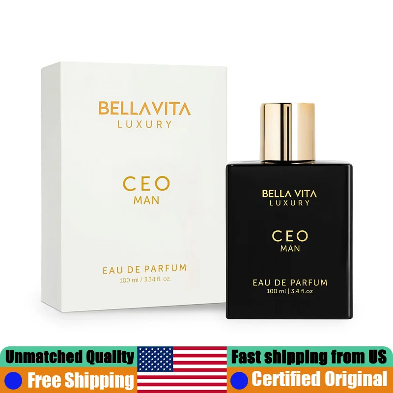 

BellaVita CEO Man Eau de Parfum 3.4 Ounce Original Arab Perfumes 100 ML Natural Lasting Citrus Woody Pheromones Cologne for Men