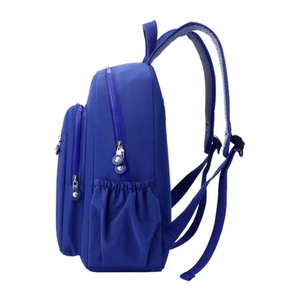 Nylon Women's Backpack Anti-Splash Solid Color Travel Daypack Large-Capacity Adjustable Strap Student Schoolbag for Women