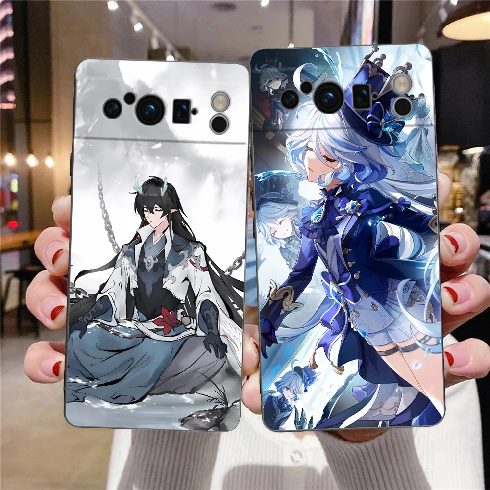 Honkai Star Rail Genshin Impact Phone Case For Google Pixel 8 7 6 Pro 6A 7A 5G Soft Silicone Shockproof TPU Black Cover Fundas