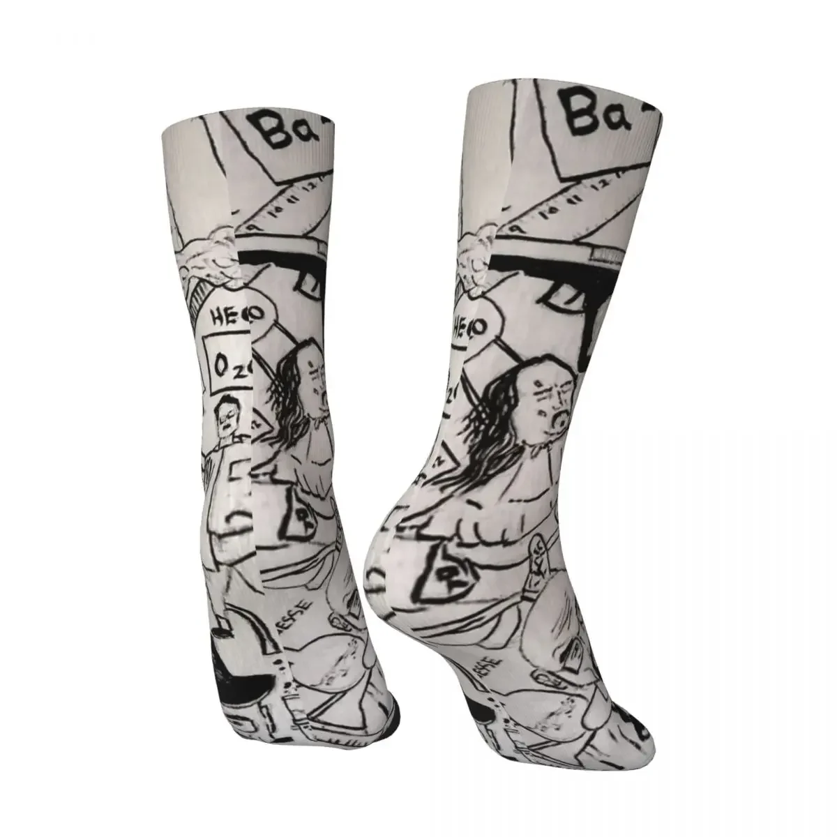 Hip Hop Vintage Doodle Crazy Men's Compression Socks Unisex Street Style Pattern Printed Funny Novelty Crew Sock