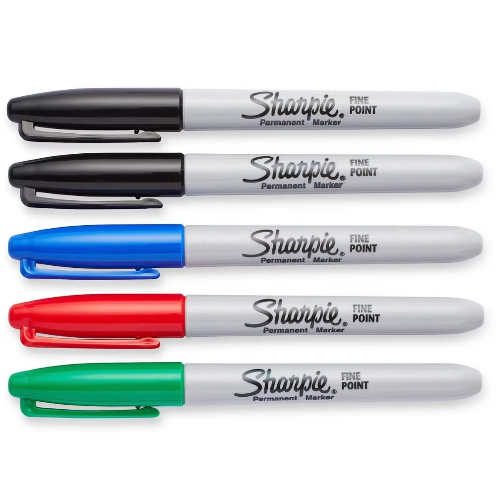 5pk Permanent Markers Fine Tip Multicolored: Art & Stationery, Office Supplies, Sharpie Pen, Green Sharpie