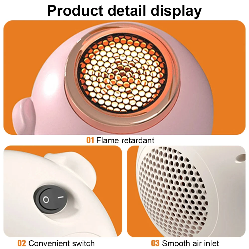 Riscaldatore elettrico Riscaldatore da tavolo portatile Riscaldamento Ventilatore di aria calda a basso rumore Riscaldamento rapido Macchina scaldino per ufficio domestico per l'inverno