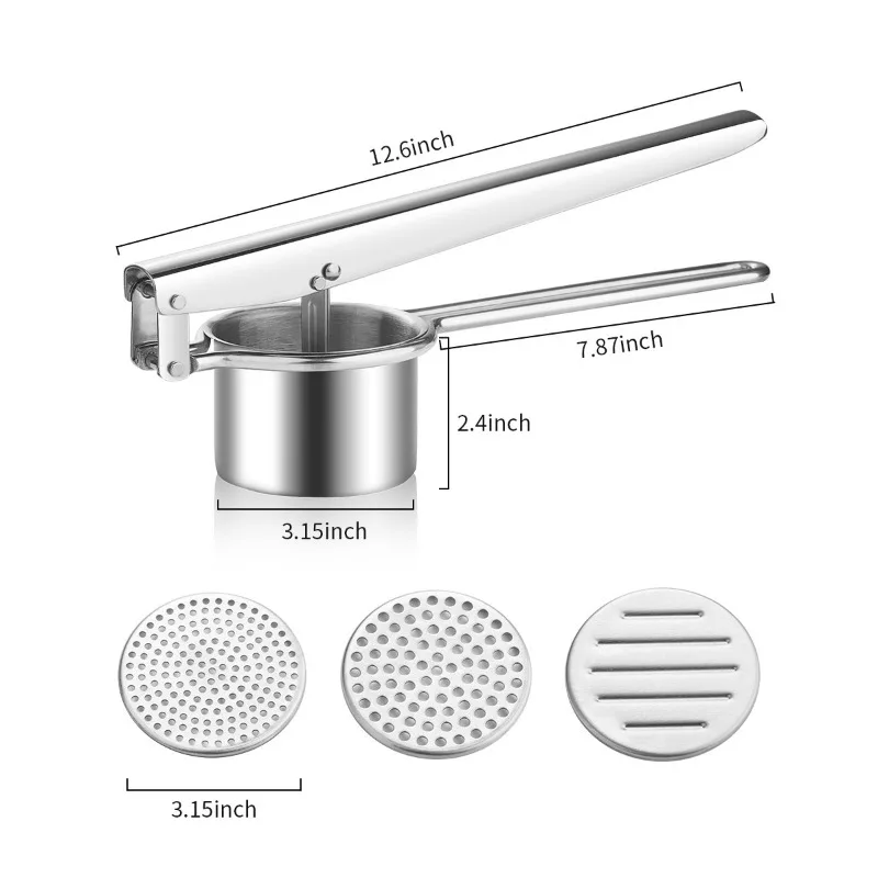 マッドプレス ステンレス製 手動 ポテトプレス カボチャ マッシュ フルーツジューサー