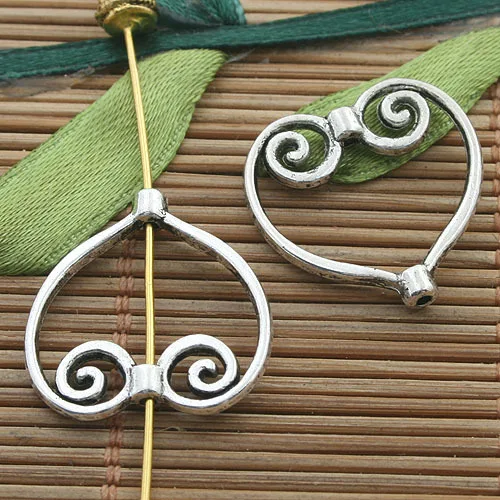 10pcs 20mm Tibetan Silver Heart Shaped Frame Spacer Charms H3301 Charms for Jewelry Making Connecter