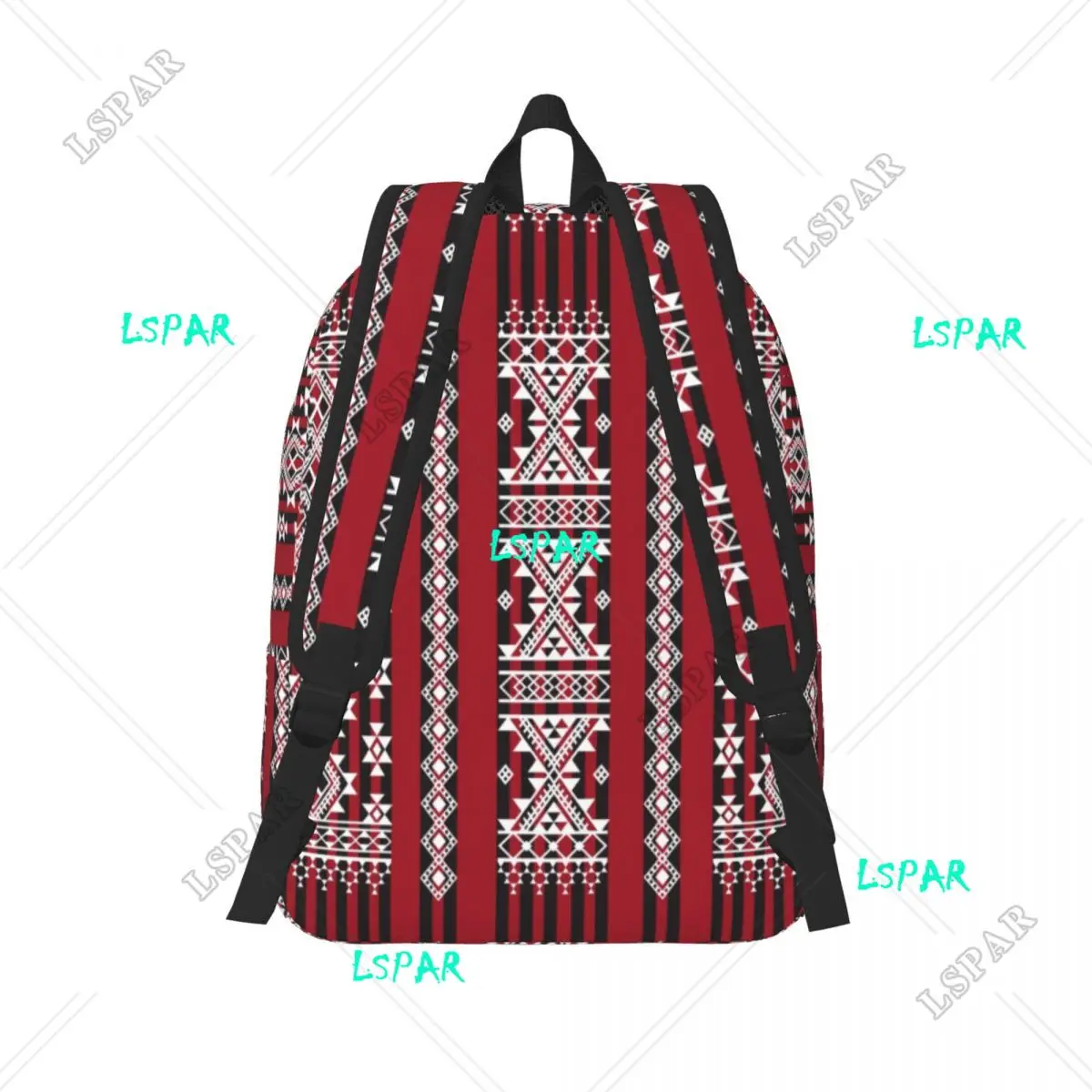 Personalized Red Kabyle Carpet Pattern Canvas Backpack Men Women Fashion Bookbag for College School Geometry Geometric Bags