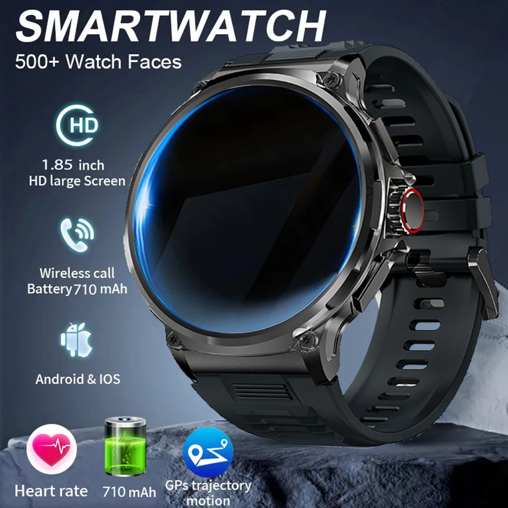 

2025 NewV69 710mAh BT Call 1.85" HD Utral Outdoor Smart Watch 100+ Sports Fintness GPS Tracker Message Reminder IP68 Smart Watch