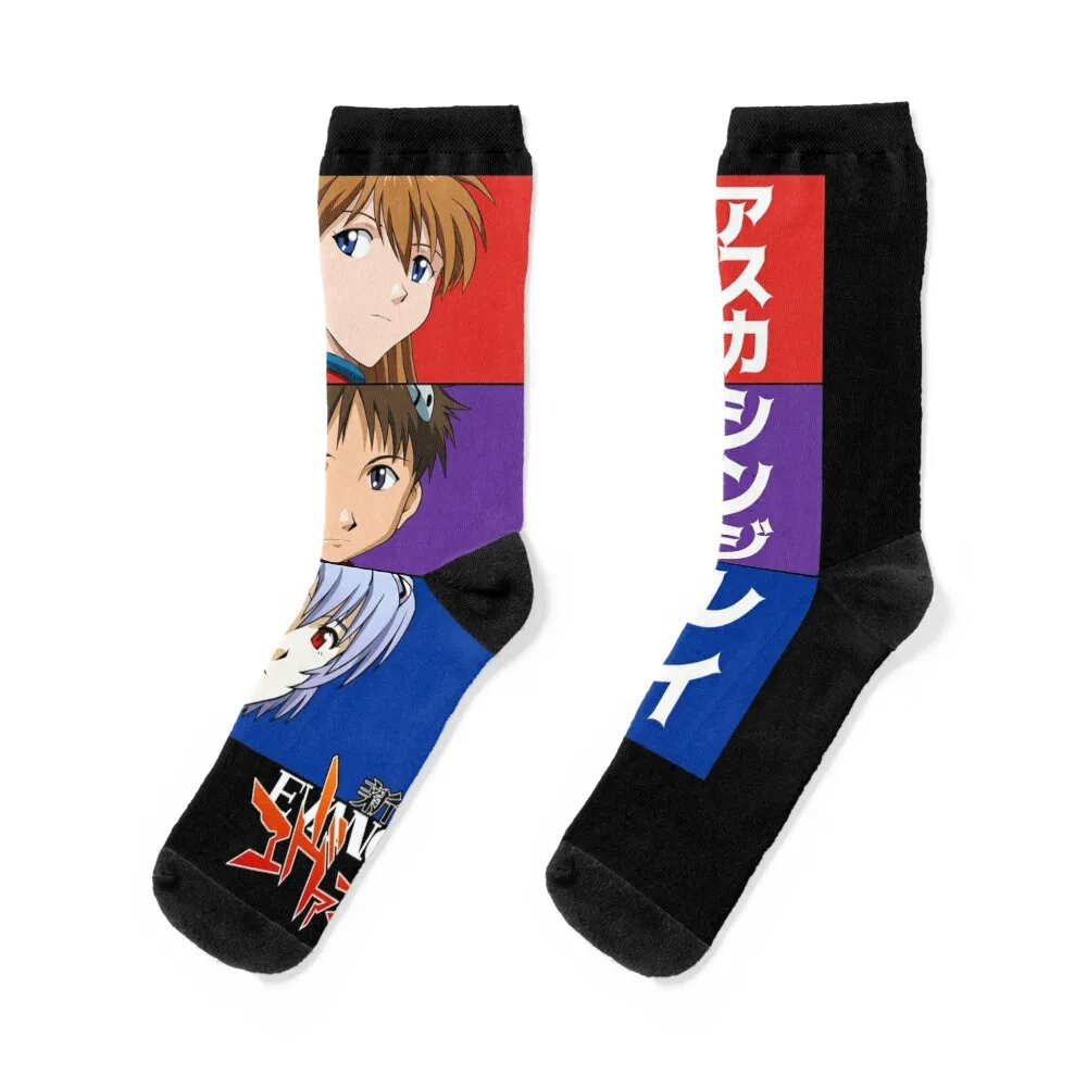 

Asuka Shinji Rei (Monster Trio) Socks football with print men cotton high quality hip hop Ladies Socks Men's