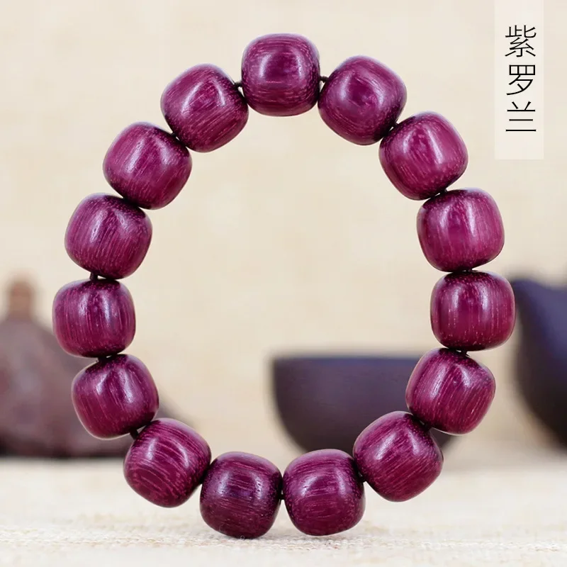 

Old shaped beads 1.5*15*15 Purple core Suebony Buddhist beads hand string Wooden literary rose rosewood lady's hand string