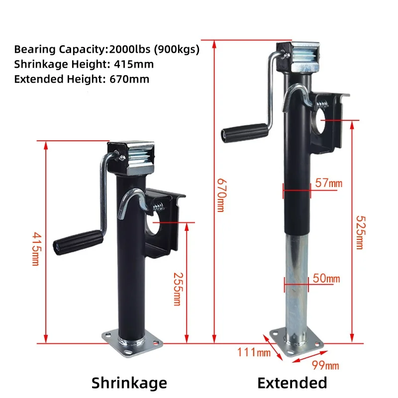 Martinetto stabilizzatore per camper adatto per camper pop-up e rimorchi da viaggio Martinetto stabilizzatore per rimorchio con ruota freno Stabilizzatore di supporto per rimorchio