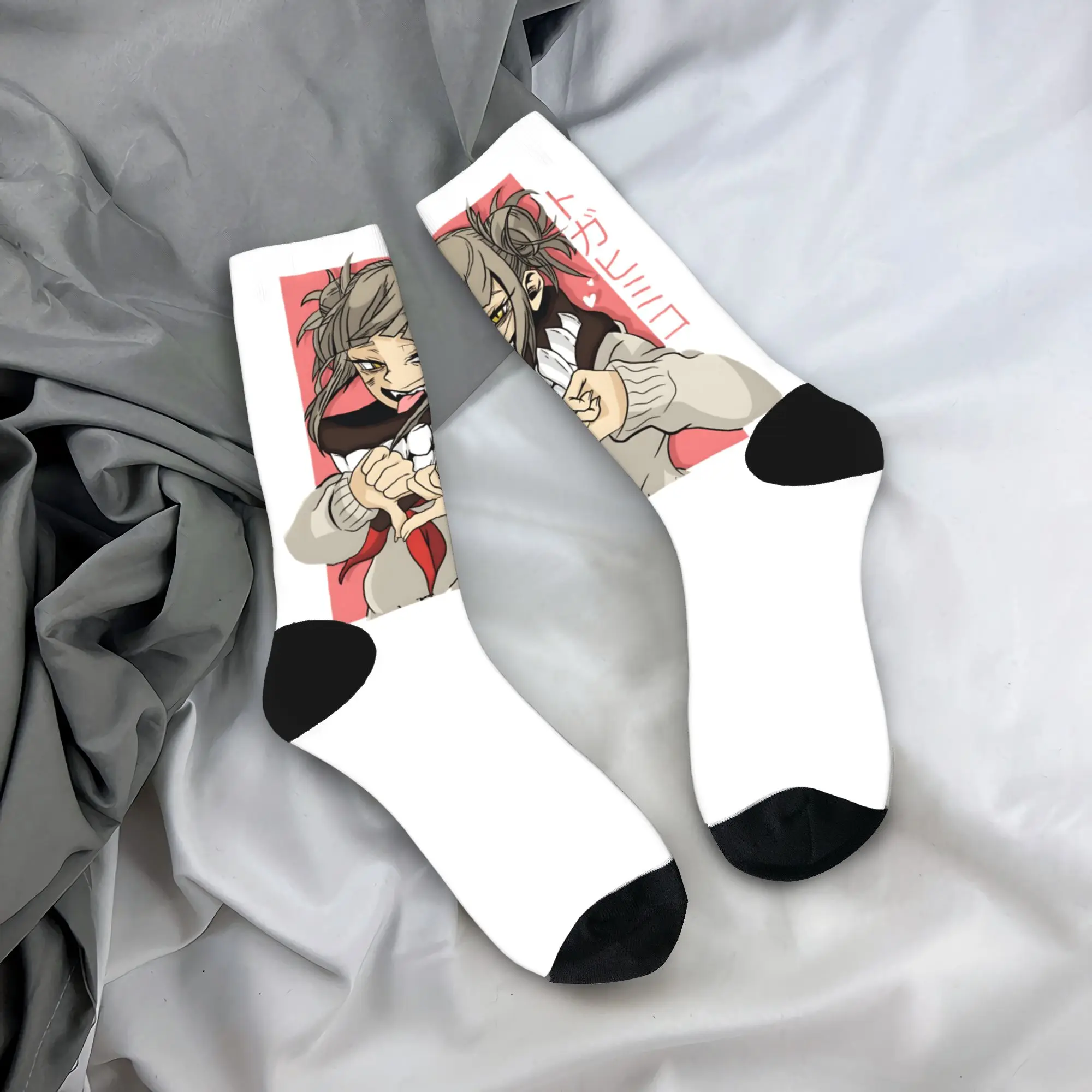 ถุงเท้าลายการ์ตูน H-Himiko T-Toga ถุงเท้าสไตล์เรโทรแบบกำหนดเอง ถุงเท้ากันลื่นสำหรับฤดูใบไม้ผลิ ถุงเท้าผู้ชายสำหรับวิ่ง ถุงเท้านุ่ม