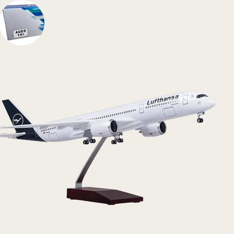 

1/142 Scale 47CM 350 series Airplane A350 Lufthansa Airline Model W LED Light & Wheel Diecast Collection Home Decor Display