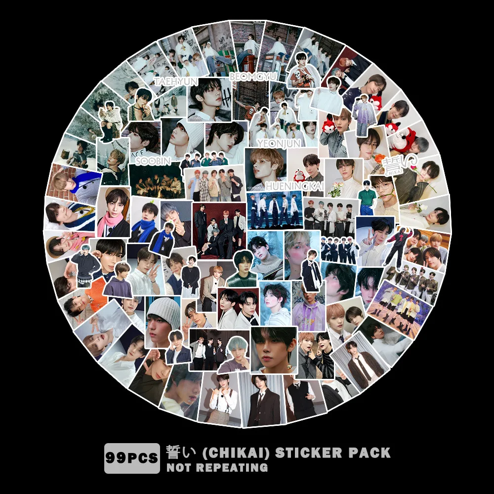 105Pcs/Set Kpop Yeonjun Beomgyu SANCTUARY Album Self-adhesive Stcikers Soobin Taehyun Decals Phone Cup DIY Gifts Fans Collection