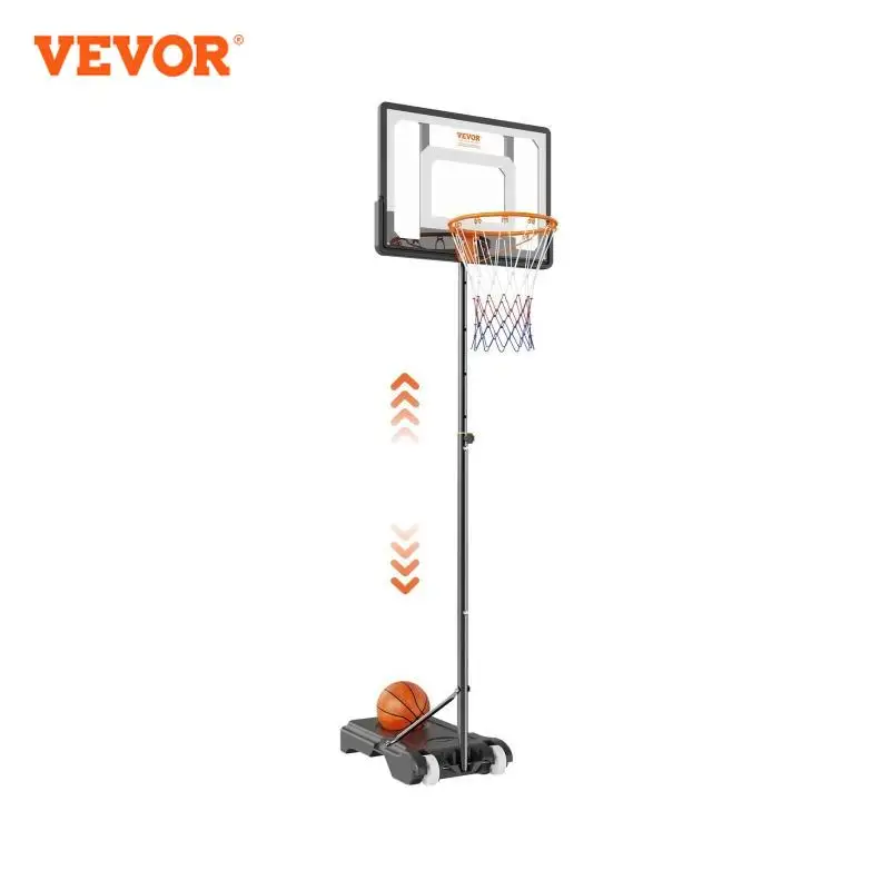 

VEVOR Portable Basketball Hoop Stand 4-10 ft Adjustable Height Backboard System with Wheels Stand Fillable Base Teenager Adult