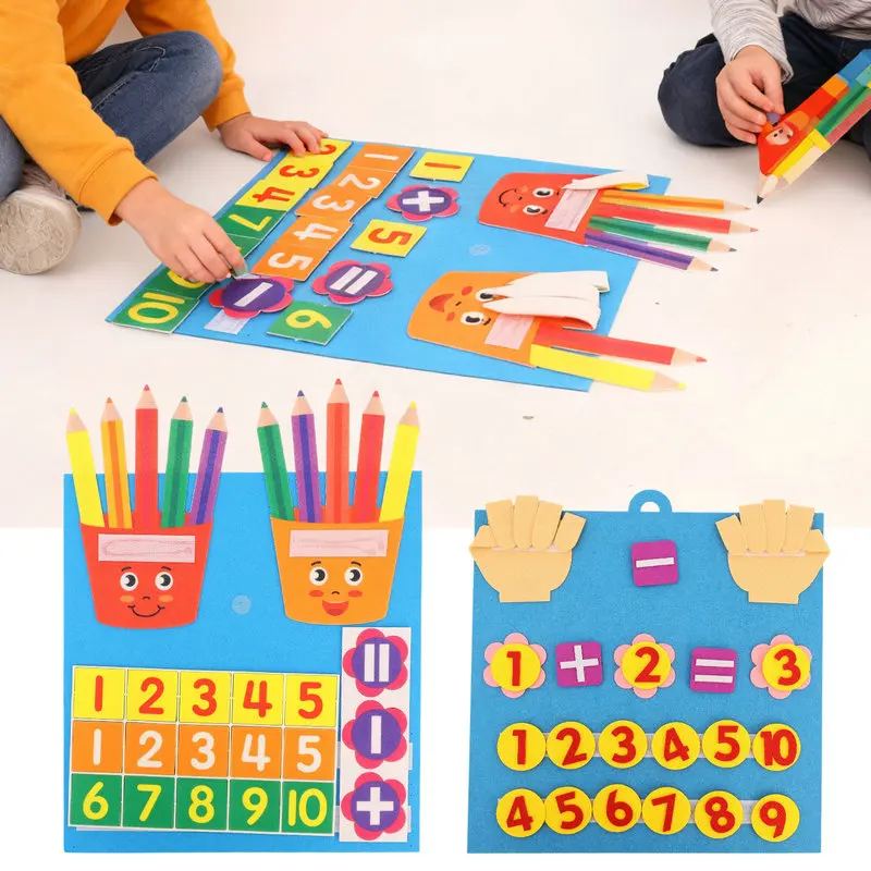 กระดานเรียนรู้คณิตศาสตร์แบบสัมผัสสำหรับเด็กเล็ก ฝึกการบวกและลบ ของเล่นเสริมพัฒนาการแบบมอนเตสซอรี่ เกมการศึกษา