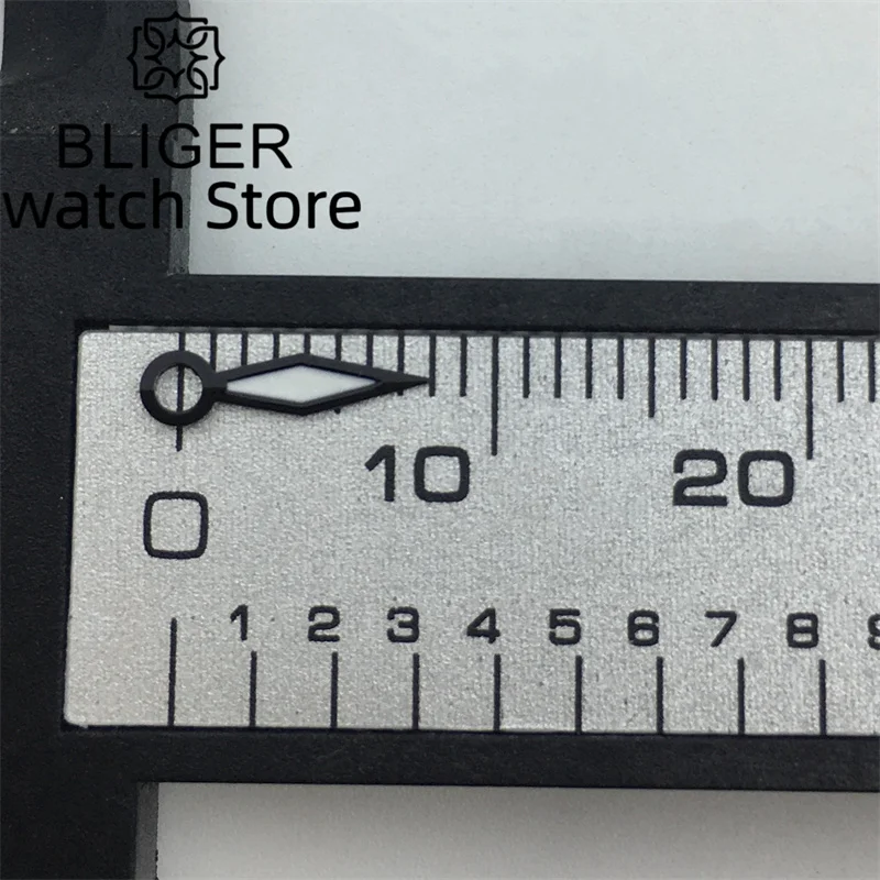 BLIGER 실버 블랙 포인터, 녹색 발광 포인터, NH35 NH36 무브먼트에 적합