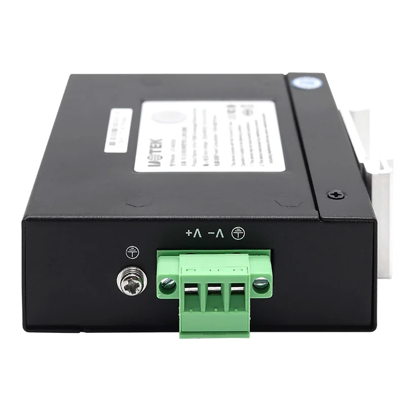 

UOTEK 100M 5 портов неуправляемый Ethernet-коммутатор Порт Rj45 Входной переключатель постоянного тока на DIN-рейку с защитой от перегрузки UT-6405SA