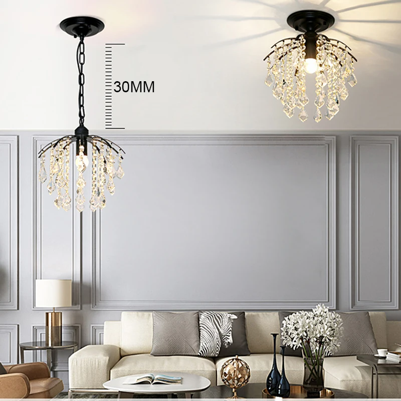 

Modern crystal ceiling light fixture suitable for bedroom dining room kitchen hallway entrance