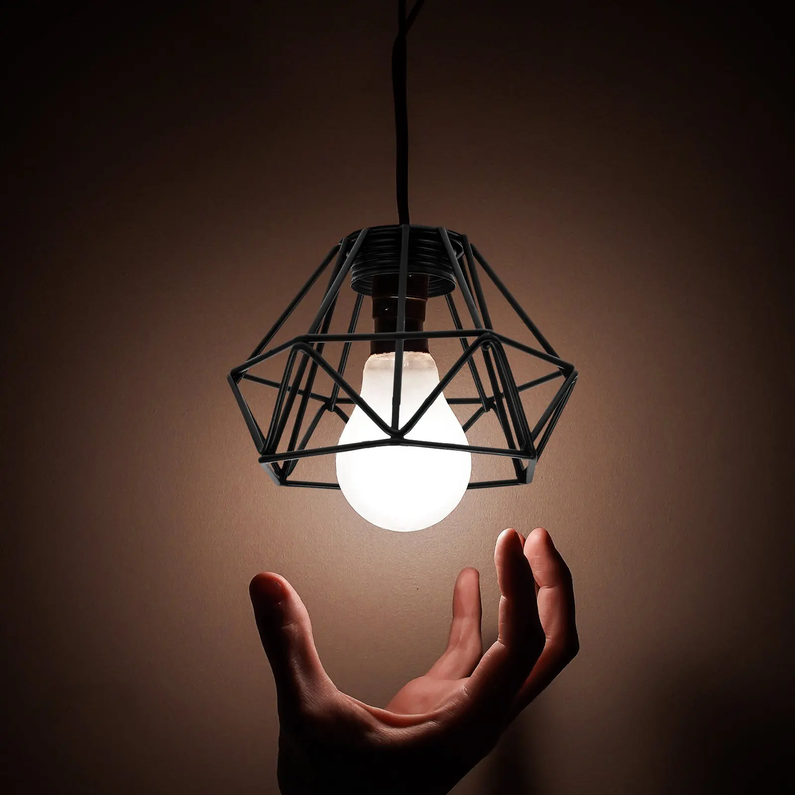 Ceiling Light Chandelier Lamp Pendant Hanging Room Halloween Christmas New Year Ceiling Cover Light Black Lamp Shade Diamond