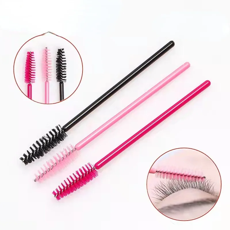 50Pcs Disposable Eyelash Brush Mascara Wands Colorful Plastic Applicator Professional Makeup Eye Brushes Eyelashes Extension