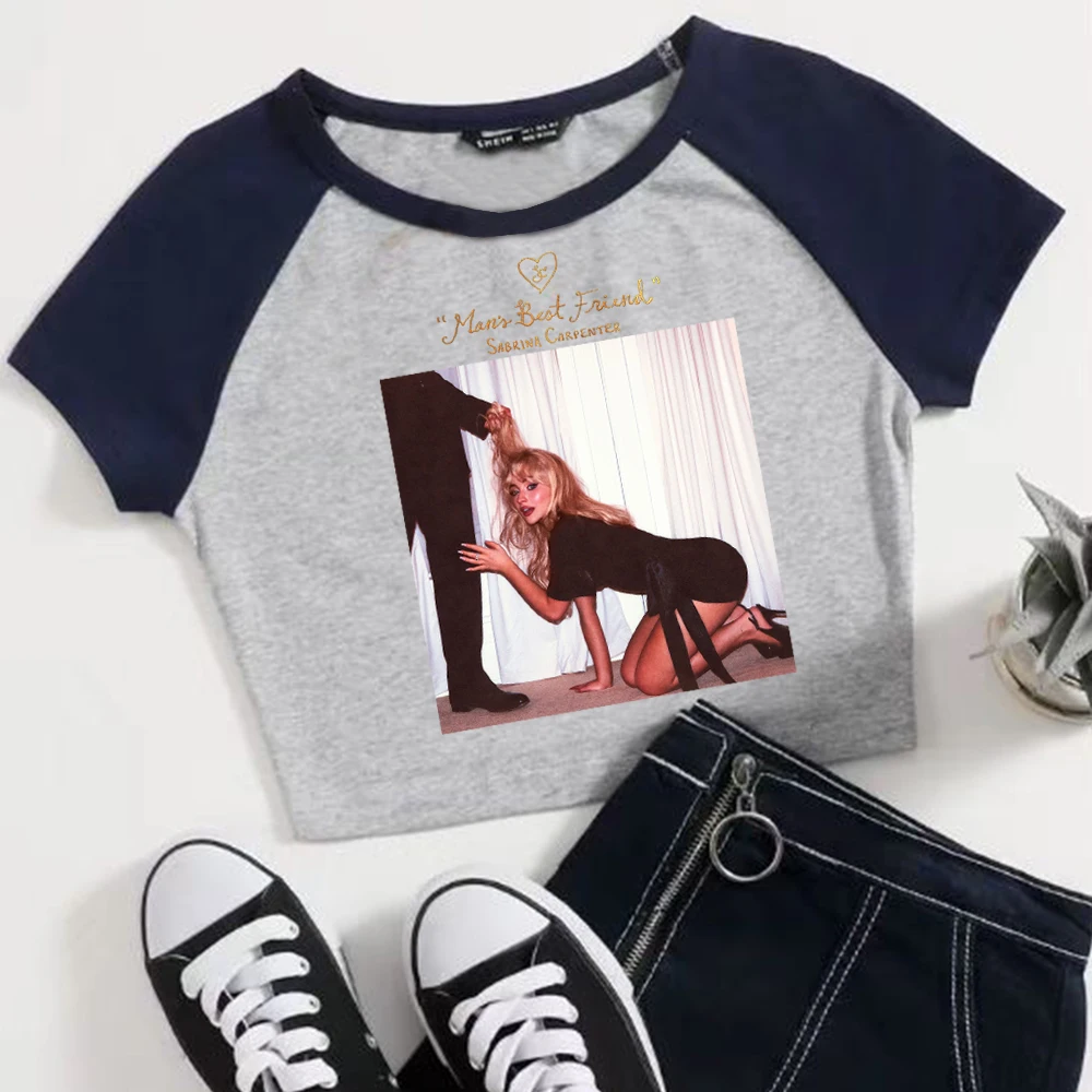 Sabrina Carpenter Best Friend da uomo Crop Top Ragazza sexy Streetwear Y2k Sabrina Carpenter Merch Tee T Shirt
