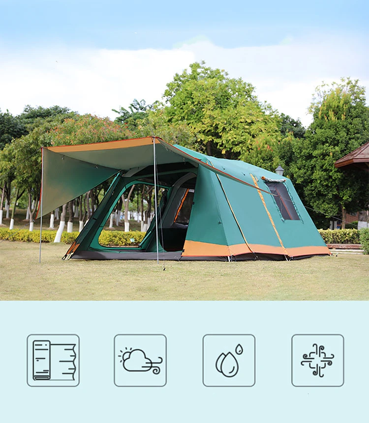 8-10 Person Big Camping Tent Waterproof 2 Bedrooms Big Size Travel Tent Outdoor Camping Tent For Family