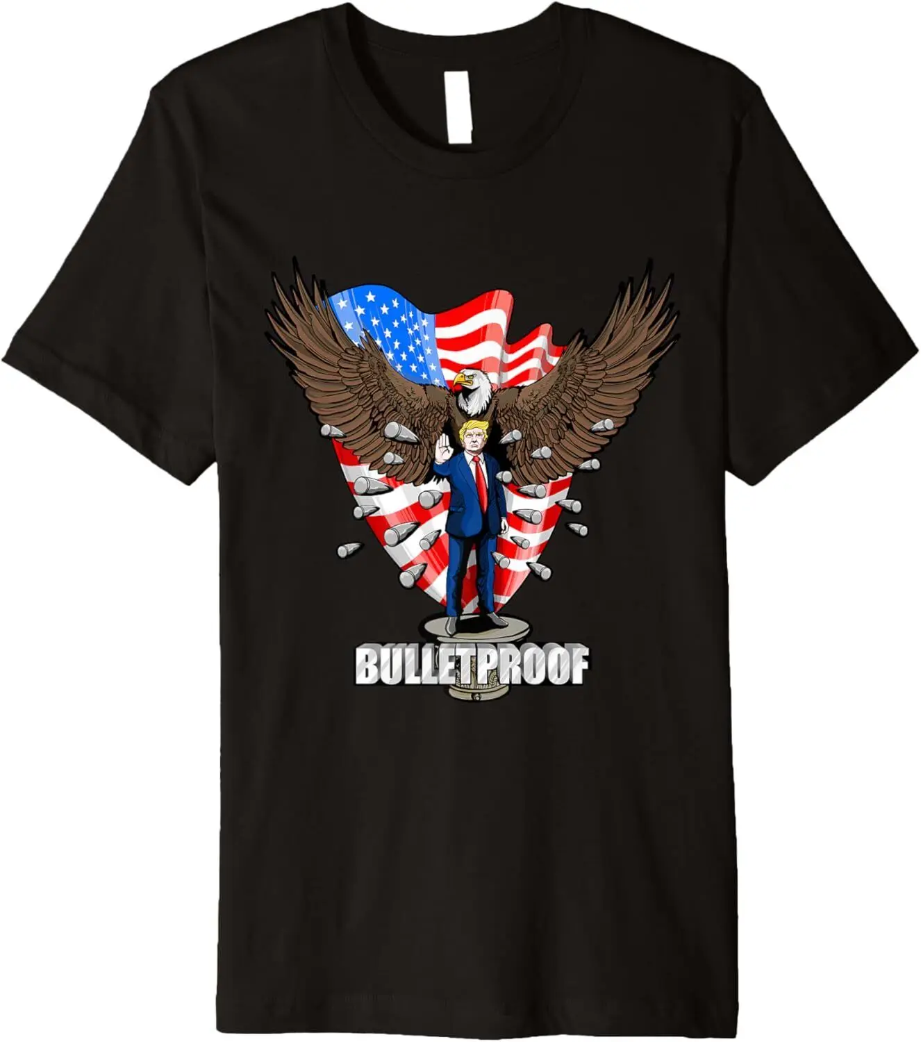 Bulletproof Trump 2024, Trump 2024 Merica Election, USA flag Premium T-Shirt