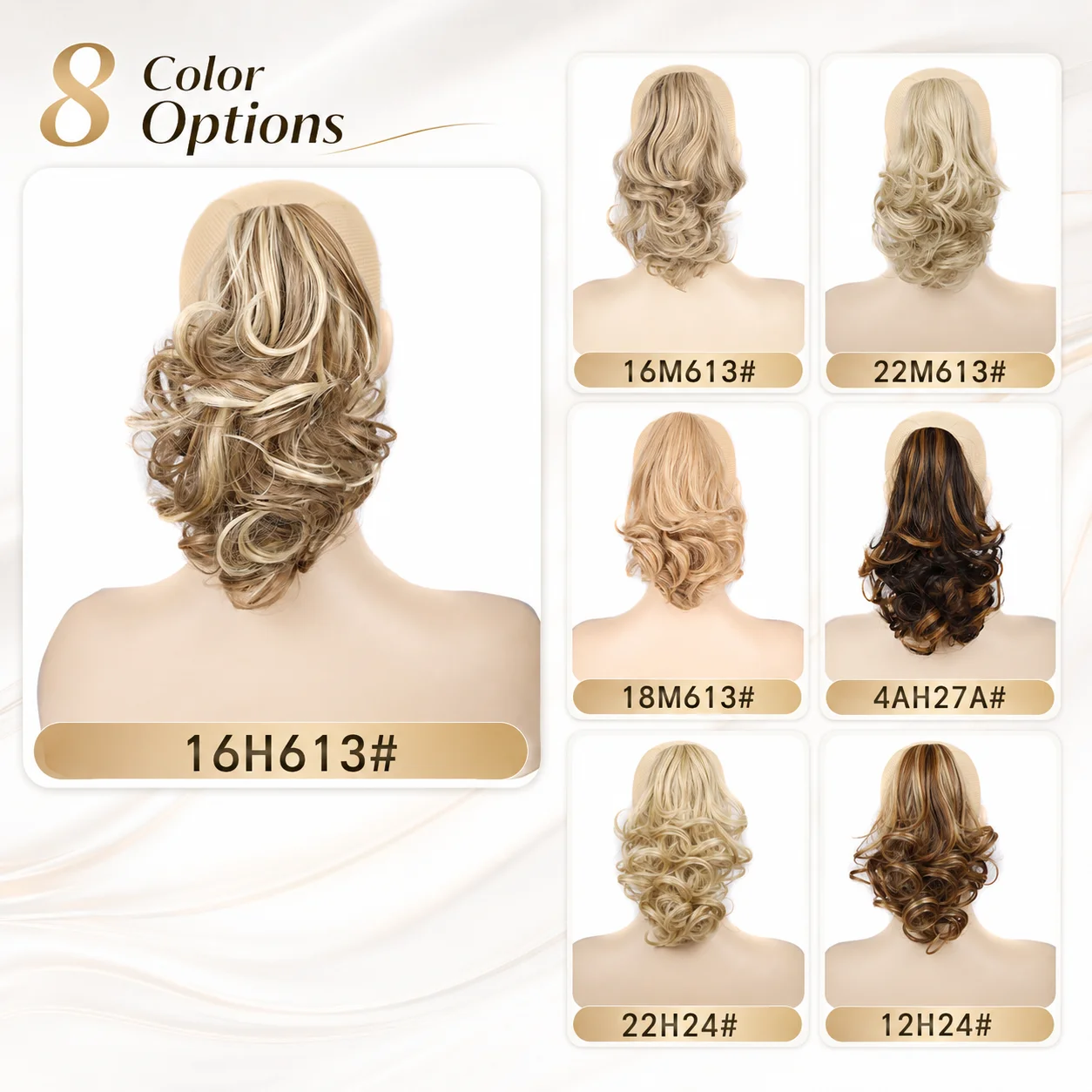 

Curly Clip In Ponytail Extension, Natural Long Wavy Synthetic Hairpiece with Claw Clip for Women Daily Styling