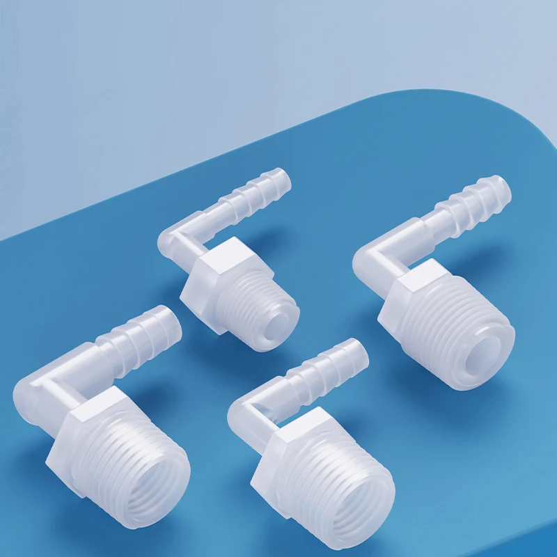 Barbed Elbow, Metric & NPT Thread 90 Degree Connector, 1/8-3/4 Inch High-Strength Nylon Air Water Hose Fitting Adapter