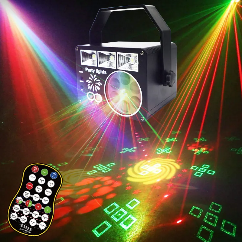 HCWE 2025 New LED USB Mini Honeycomb Party Light With Remote Control Neon Light Projector Wedding Vacation Bar Disco Laser Gift