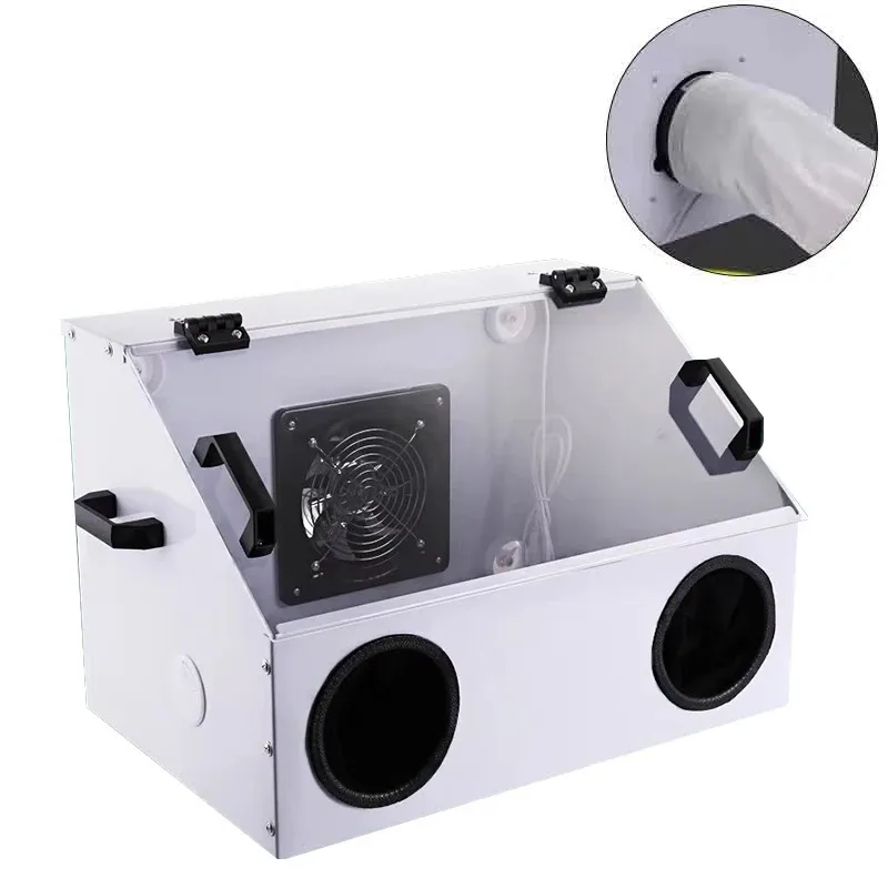 Bench Grinder Dust Box Acrylic Dust Cover for Spray Paint Jade Pearls Buddha Beads Punching Polishing Grinding Carving Dust Box