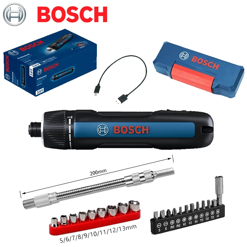 Bosch-chave de Fenda Elétrica Portátil Original 3.6 v Interface de Carregamento Usb Série Combinada Multifuncional go 3