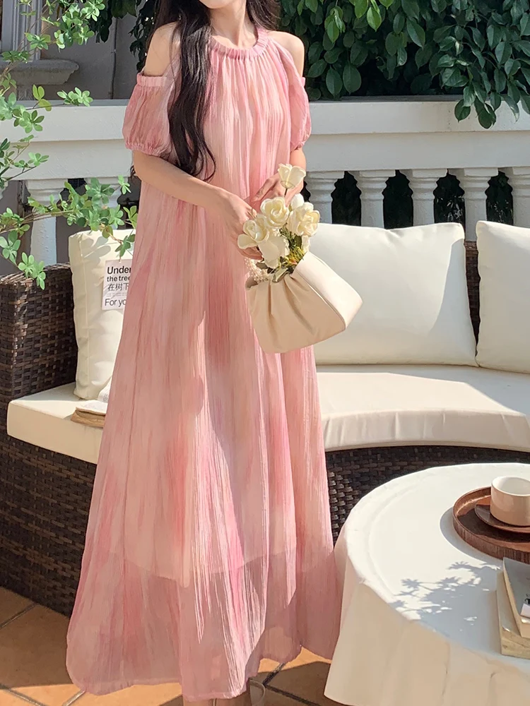 

Pink Dress Women's Summer Escape Skirt Vacation Beach