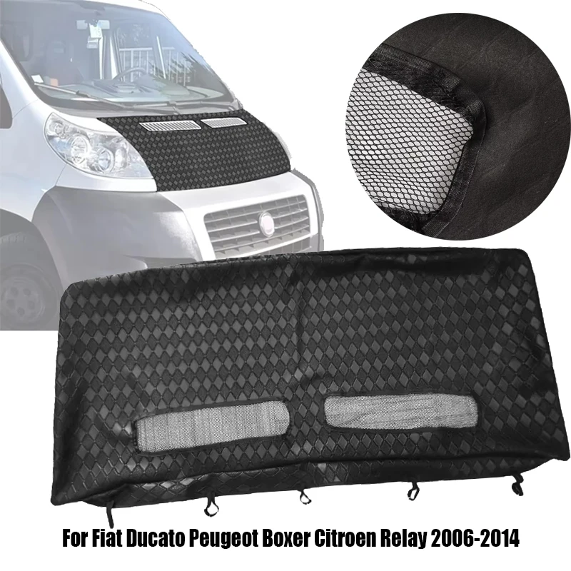 For Fiat Ducato Peugeot Boxer Citroen Relay 2006-2014 New Car Bonnet Bra Cover Protector Guard PU Leather Engine Hood Guard