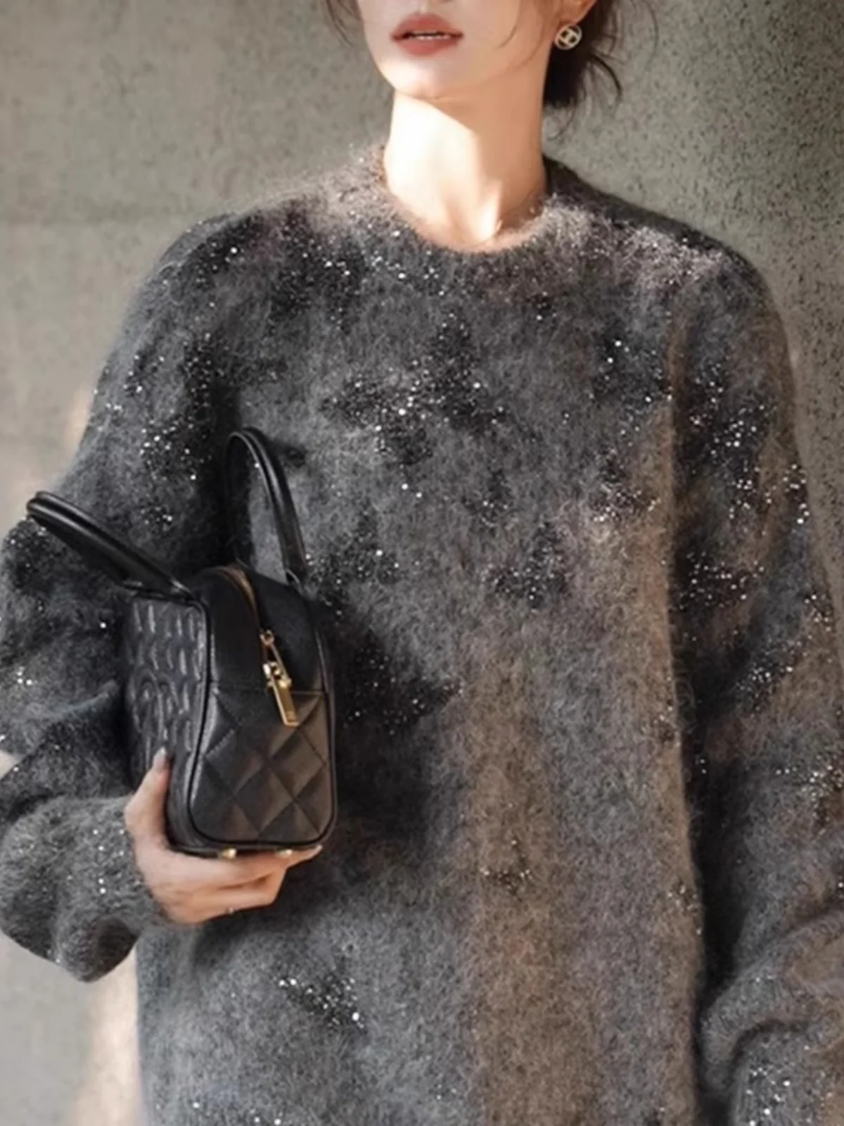 

Sweaters Jumpers Pullovers Womens Korean Style Loose-Fit Contrast Trim Club Night Party Gala Multicolor Elegant Fashion Forward