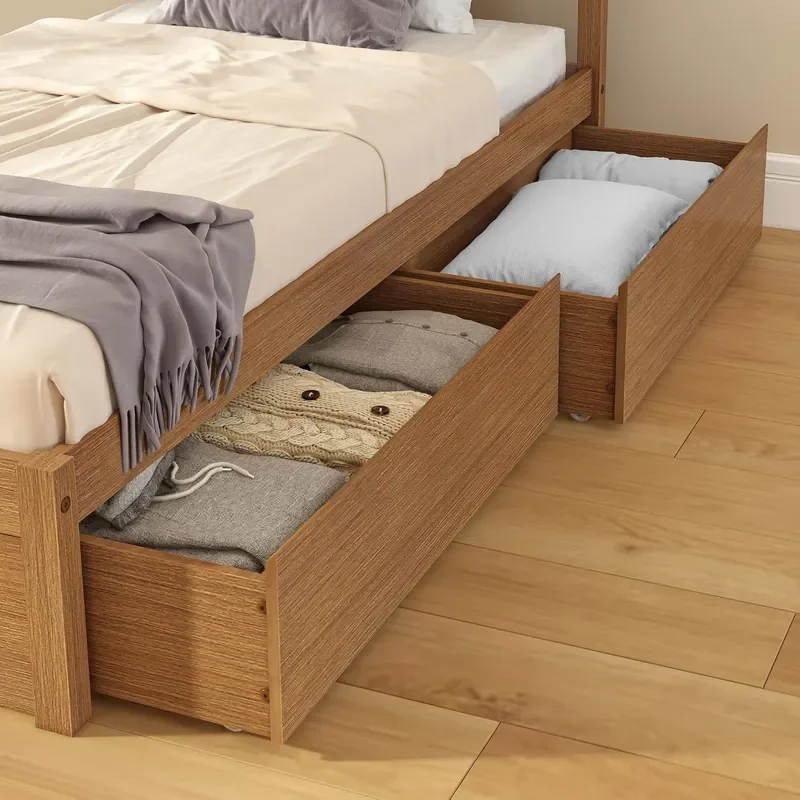 Bear Underbed Bed Storage Drawers 2 Pack Embossed Pecan