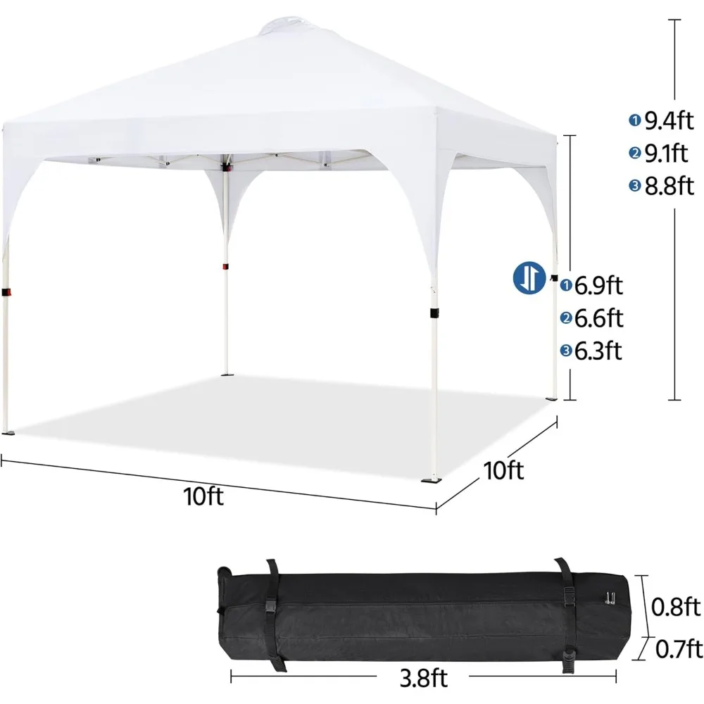 Tente Pop Up avec évent, installation facile, abri solaire instantané, sac à roulettes, 4 sacs de sable, 12 piquets, 4 cordes