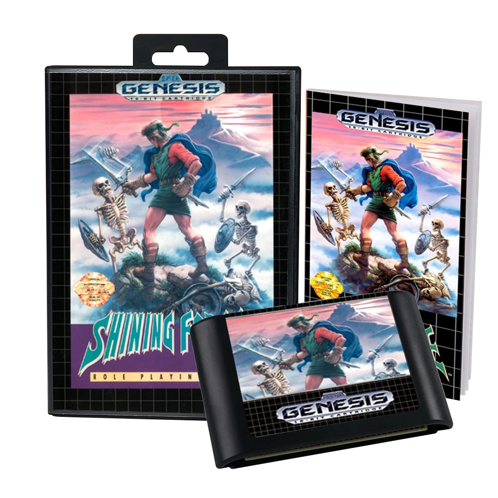 Shining Force(Battery Save) USA Cover Game for SEGA MD Mega Drive Genesis Consoles Game Cartridge Box Manual