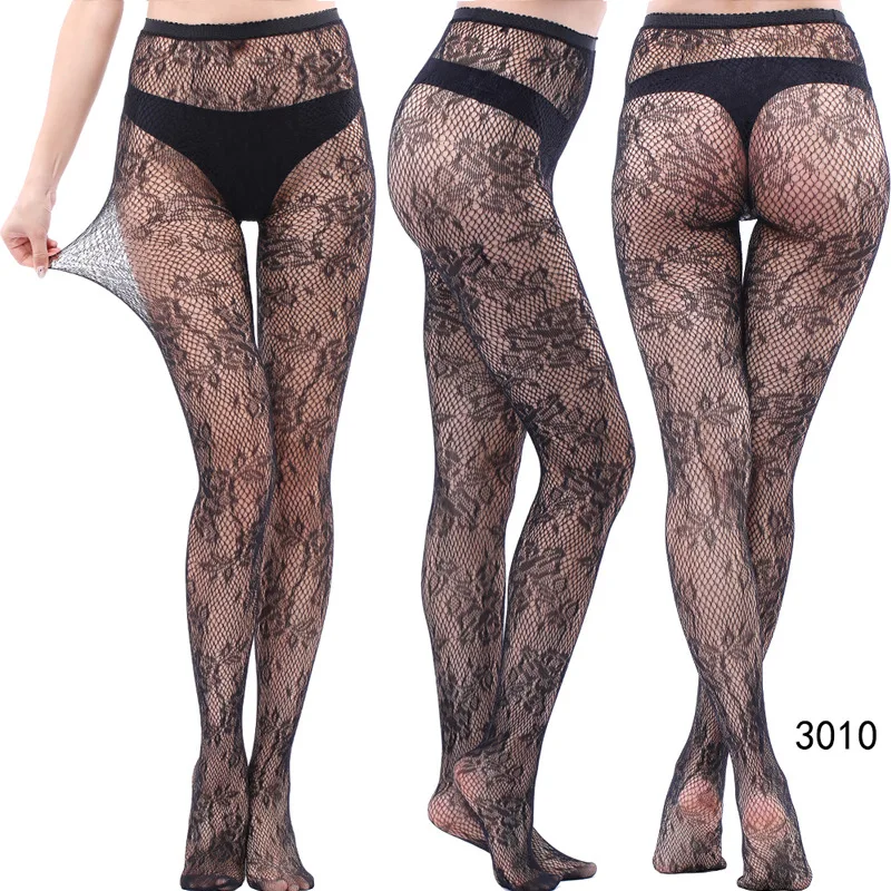 Vrouwen Sexy Visnet Panty Jacquard Weave Naadloze Panty Garens Kousenband Raster Visnet Kousen Zwarte Spin Gothic Kant Panty