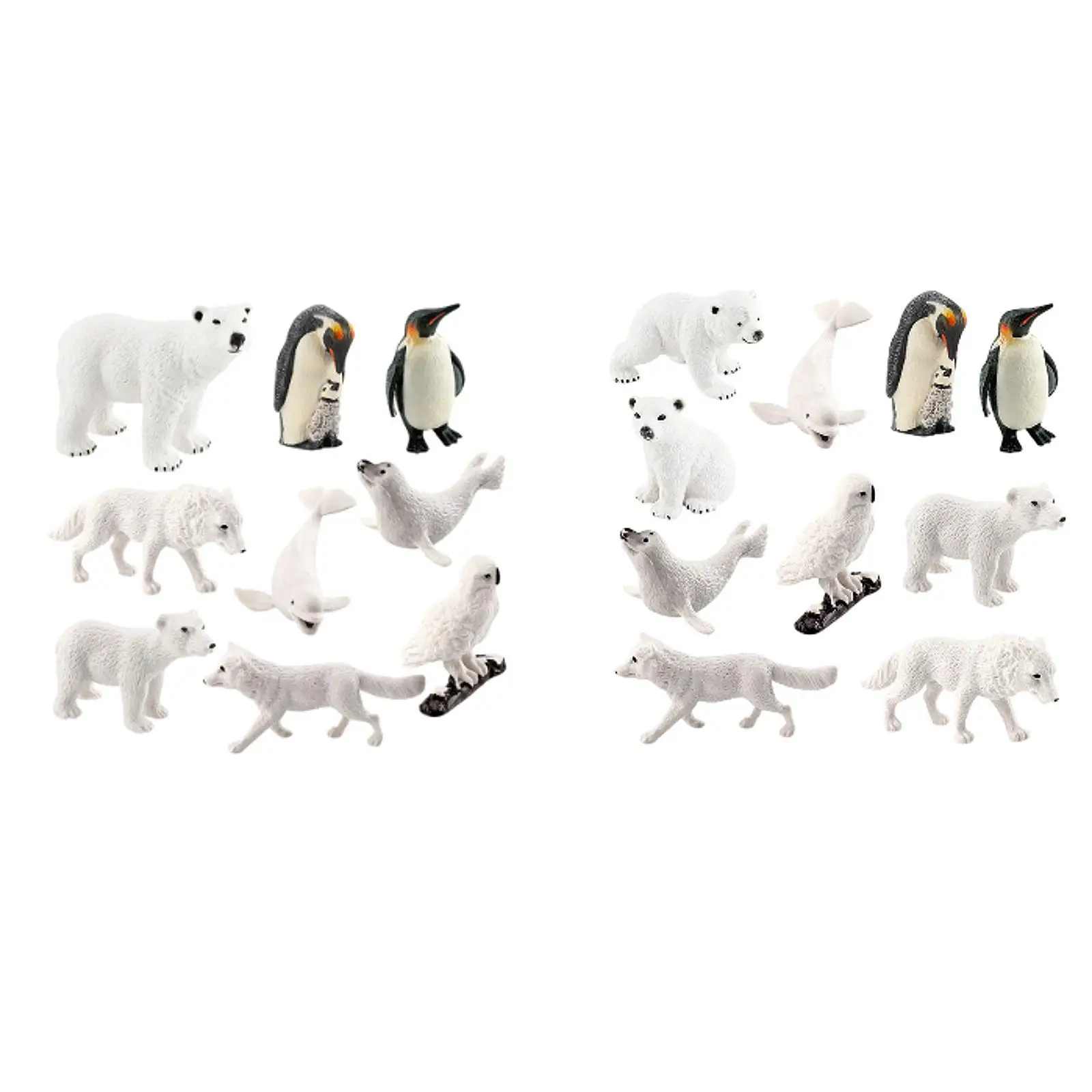 Realistic Arctic Animals Wildlife Animal Statues Figures Set Polar Animal Playset for Kids Toy Desk Ornament Birthday Gift