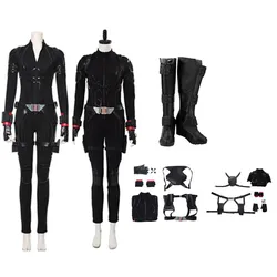 Natasha Cos Romanoff Adult Women Jumpsuit Gloves Fantasy Outfits Shoes Boots Outfits Halloween Carnival Party Disguise Suit